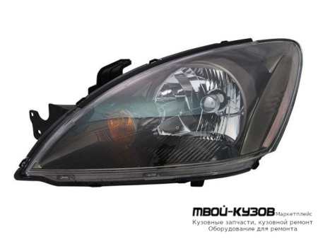 ФАРА ЛЕВАЯ СТОРОНА БЕЗ КОРРЕКТОР ВНУТРИ (DEPO) ЧЁРНЫЙ для Mitsubishi LANCER (2004 - 02.2007)