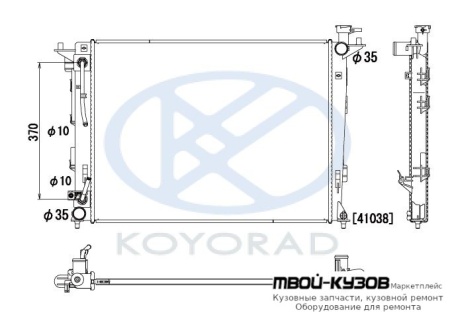 РАДИАТОР ОХЛАЖДЕНИЯ (бензин) AT (KOYO) для Hyundai IX35 (2010-), KIA SPORTAGE (2010-2016)
