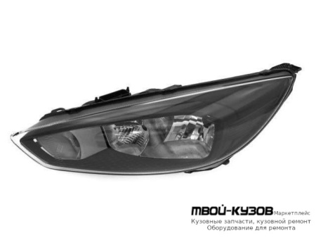 ФАРА ЛЕВАЯ СТОРОНА С КОРРЕКТОР ВНУТРИ ЧЁРНЫЙ (DEPO) для Ford FOCUS (2014-)