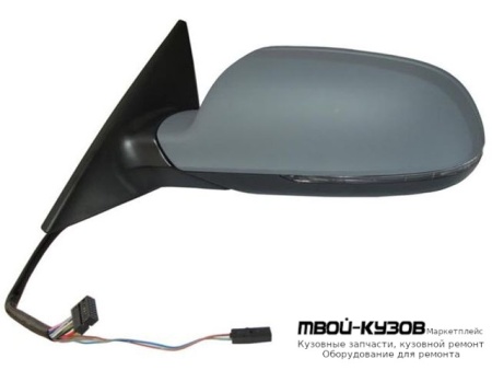 ЗЕРКАЛО ЛЕВАЯ СТОРОНА (4 ДВ) SPORTBACK ЭЛЕКТР С ПОДОГРЕВОМ АВТОСКЛАДЫВ УКАЗАТЕЛЬ ПОВОРОТА ПАМЯТЬЮ SIDE ASSIST (ASPHERICAL) ГРУНТ (ТАЙВАНЬ) для Audi A5 (2007-)