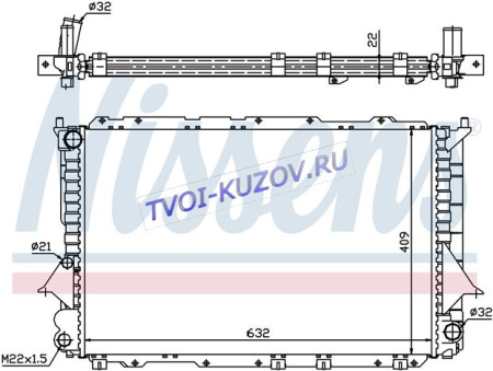 РАДИАТОР 630х390 2,8 МКПП +/- АС 12.90-92  - для AUDI 100