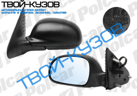 406 95-99 - ЗЕРКАЛО L ЭЛЕКТРИКА+ОБОГРЕВ+ЧЕРНОЕ+АСФЕРА+СИНЕЕ