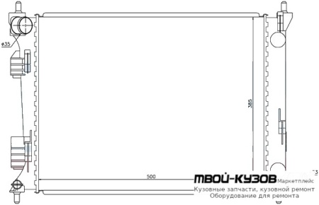 РАДИАТОР ОХЛАЖДЕНИЯ (см.каталог) MT для Hyundai SOLARIS (2011-), KIA RIO (2011-2017)