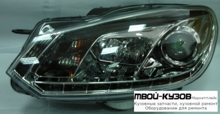 ФАРА ЛЕВАЯ + ПРАВАЯ (КОМПЛЕКТ) ТЮНИНГ ЛИНЗОВАННАЯ (DEVIL EYES) (SONAR) ВНУТРИ ХРОМ для Volkswagen GOLF VI (2009-2011)