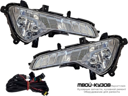 ФАРА ПРОТИВОТУМАННАЯ ЛЕВАЯ + ПРАВАЯ (КОМПЛЕКТ) С ПРОВОДК И КНОПКОЙ (КИТАЙ) для KIA SPORTAGE (2010-2016)