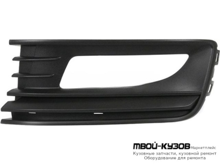 РЕШЕТКА БАМПЕРА ПЕРЕДНИЙ ЛЕВАЯ СТОРОНА С ОТВЕРСТИЯМИ ПОД ПРОТИВОТУМАННЫЕ ФАРЫ С ЧЁРНЫЙ МОЛДИНГ (СЕДАН) (КИТАЙ) для Volkswagen POLO (09.2010 - 2020)