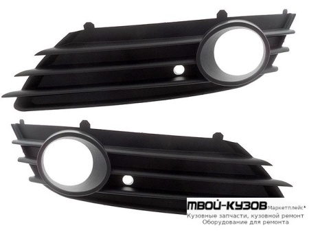 РЕШЕТКА БАМПЕРА ПЕРЕДНИЙ ЛЕВАЯ + ПРАВАЯ (КОМПЛЕКТ) С ОТВЕРСТИЯМИ ПОД ПРОТИВОТУМАННЫЕ ФАРЫ (5 ДВ) (ИТАЛИЯ) для Opel ASTRA H (06.2004-)