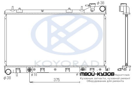 РАДИАТОР ОХЛАЖДЕНИЯ AT 2 С ГОРЛОВИН (KOYO) для Subaru FORESTER (1999-2008)
