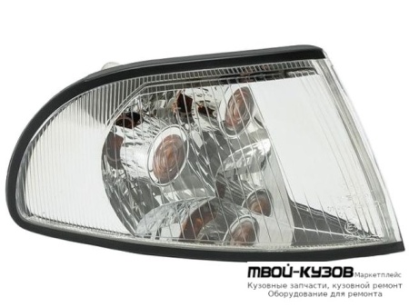 УКАЗ.ПОВОРОТА УГЛОВОЙ ПРАВАЯ СТОРОНА ТЮНИНГ ПРОЗРАЧНЫЙ ВНУТРИ (DEPO) ХРОМ для Audi A4 (12.1994 - 12.1998)