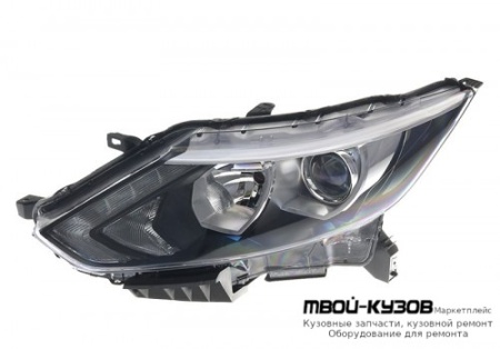 ФАРА ЛЕВАЯ СТОРОНА ЛИНЗОВАННАЯ С КОРРЕКТОР , ДИОД (DEPO) для Nissan QASHQAI (2014-)