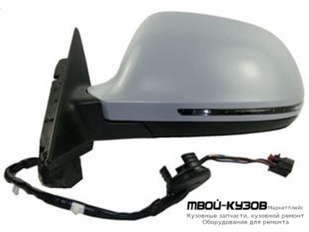 ЗЕРКАЛО ЛЕВАЯ СТОРОНА ЭЛЕКТР С ПОДОГРЕВОМ , С SIDE ASSIST , С УКАЗАТЕЛЬ ПОВОРОТА (ASPHERICAL) ГРУНТ (ТАЙВАНЬ) для Audi A4 (2007-2011)