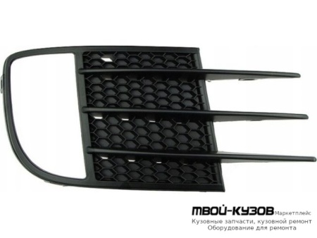 РЕШЕТКА БАМПЕРА ПЕРЕДНИЙ ПРАВАЯ СТОРОНА С ОТВЕРСТИЯМИ ПОД ПРОТИВОТУМАННЫЕ ФАРЫ (ТАЙВАНЬ) для Volkswagen GOLF VI (2009-2011)