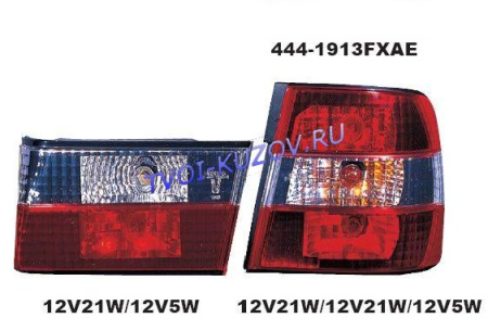 ФОНАРИ НАР.+ВНУТР. (левая и правая стороны) 4шт.прозрачн.красно-белые  - для BMW E34