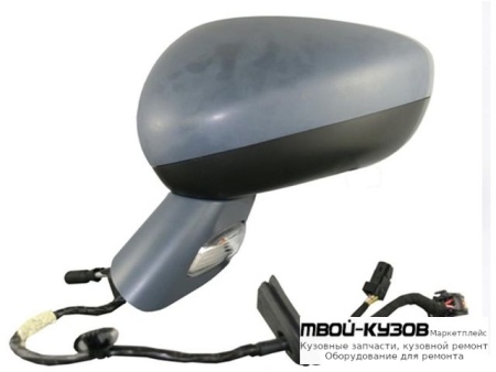 ЗЕРКАЛО ЛЕВАЯ СТОРОНА ЭЛЕКТР С ПОДОГРЕВОМ , АВТОСКЛАДЫВ УКАЗАТЕЛЬ ПОВОРОТА 9 КОНТ (CONVEX) ГРУНТ (ТАЙВАНЬ) для Citroen C5 (2008-)