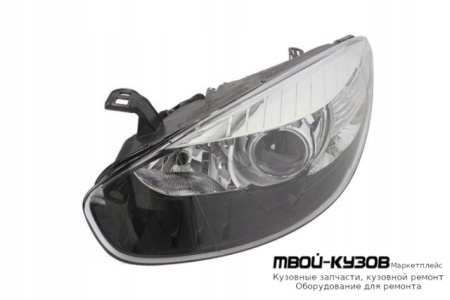 ФАРА ПРАВАЯ СТОРОНА ЛИНЗОВАННАЯ (КСЕНОН) ПОД КОРРЕКТОР , ВНУТРИ ЧЁРНЫЙ (DEPO) для Renault FLUENCE (2010-)