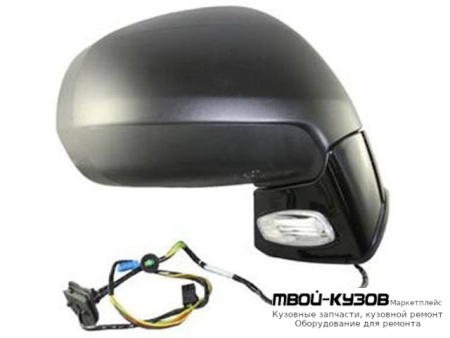 ЗЕРКАЛО ПРАВАЯ СТОРОНА ЭЛЕКТР С ПОДОГРЕВОМ УКАЗАТЕЛЬ ПОВОРОТА ПОДСВЕТ ТЕМПЕР ДАТЧИК (CONVEX) ГРУНТ (ТАЙВАНЬ) для Citroen C4 (11.2004-) PICASSO (2006-)
