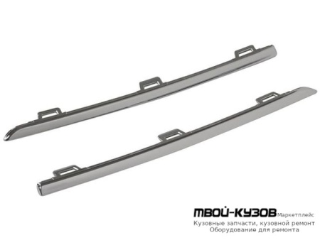 МОЛДИНГ РЕШЕТКИ РАДИАТОРА ЛЕВАЯ + ПРАВАЯ (КОМПЛЕКТ) ХРОМ (ТАЙВАНЬ) для Renault LOGAN / SANDERO (2014-)