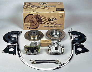 Дисковый тормоз задний 2108-2170 (полный компл. лев.+прав.) (АвтоСпортТехника)