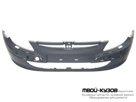 БАМПЕР ПЕРЕДНИЙ С ОТВЕРСТИЯМИ ПОД ОМЫВАТЕЛЬ ФАР ГРУНТ (ТАЙВАНЬ) для Peugeot 307 (08.2001-)