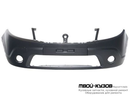 БАМПЕР ПЕРЕДНИЙ С ОТВЕРСТИЯМИ ПОД ПРОТИВОТУМАННЫЕ ФАРЫ (КИТАЙ) для Renault SANDERO (2008-)