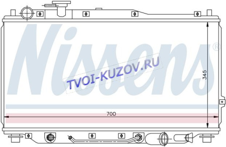 РАДИАТОР 345x700 A  - для KIA SPECTRA SHUMA