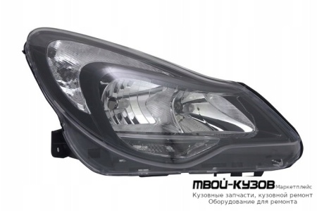 ФАРА ПРАВАЯ СТОРОНА С КОРРЕКТОР ВНУТРИ (DEPO) ЧЁРНЫЙ для Opel CORSA (2011-)