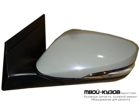 ЗЕРКАЛО ЛЕВАЯ СТОРОНА ЭЛЕКТР С ПОДОГРЕВОМ АВТОСКЛАДЫВ УКАЗАТЕЛЬ ПОВОРОТА ПОДСВЕТ 10 КОНТ (CONVEX) ГРУНТ (ТАЙВАНЬ) для Hyundai I30 (2012-)