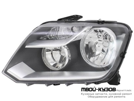 ФАРА ЛЕВАЯ СТОРОНА С КОРРЕКТОР ВНУТРИ (DEPO) ЧЁРНЫЙ для Volkswagen AMAROK (2010-)