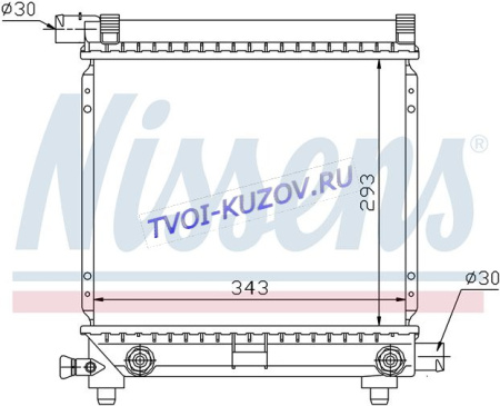 РАДИАТОР 292x344 124 1.8/2.0/2.3 A +E190 -92  - для MERCEDES W124 E124