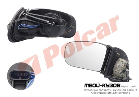 ЗЕРКАЛО ЛЕВОЕ ЭЛЕКТРИКА+ОБОГРЕВ+АСФЕРА для W220 02 -