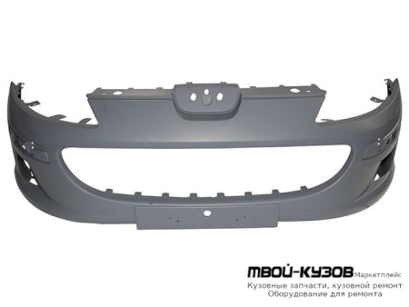 БАМПЕР ПЕРЕДНИЙ БЕЗ ОТВ П/ОМЫВАТЕЛЬ ФАР ГРУНТ (ТАЙВАНЬ) для Peugeot 407 (2004-)