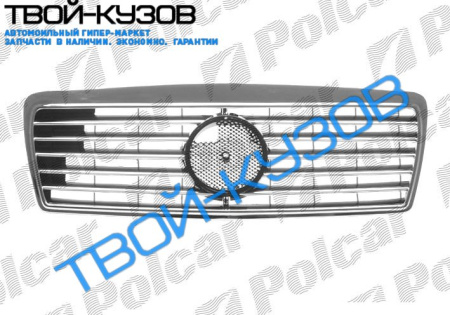 W210,E, -0699 РЕШЕТКА 10 МОЛДИНГОВ, С БОЛЬШИМ КОЛЬЦОМ, ЧЕРНАЯ