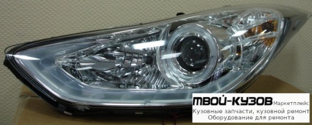 ФАРА ЛЕВАЯ + ПРАВАЯ (КОМПЛЕКТ) ТЮНИНГ ЛИНЗОВАННАЯ +/- ПОД КОРРЕКТОР С СВЕТЯЩ.СЕКЦИЯМИ (SONAR) ВНУТРИ ХРОМ для Hyundai ELANTRA / AVANTE (2010-)