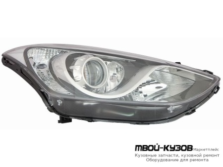 ФАРА ПРАВАЯ СТОРОНА ЛИНЗОВАННАЯ , С КОРРЕКТОР (DEPO) для Hyundai I30 (2012-)