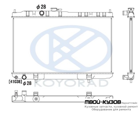 РАДИАТОР ОХЛАЖДЕНИЯ MT (KOYO) для Nissan ALMERA CLASSIC (01.2006-)