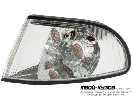 УКАЗ.ПОВОРОТА УГЛОВОЙ ЛЕВАЯ СТОРОНА ТЮНИНГ ПРОЗРАЧНЫЙ ВНУТРИ (DEPO) ХРОМ для Audi A4 (12.1994 - 12.1998)