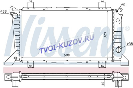 РАДИАТОР 600х338 M 2,5  - для FORD TRANSIT