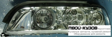 ФАРА ЛЕВАЯ + ПРАВАЯ (КОМПЛЕКТ) ТЮНИНГ С СВЕТЯЩИЙСЯ ОБОДК С ДИОД БЛИЖН СВЕТА С БЕЛ УКАЗАТЕЛЬ ПОВОРОТА ВНУТРИ ХРОМ для BMW E39 (11.1995 - 2003)