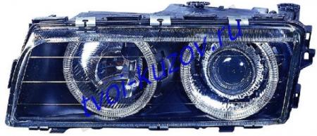 E38 ФАРА лев. и прав. (КОМПЛЕКТ) с ПОВОРОТНИК (КСЕНОН) с -D1S- с БЛОК УПР.КСЕНОНОМ -PHILIPS с РЕГ.МОТОР ТЮНИНГОВАН. линзованная с 2 СВЕТЯЩ ОБОДК черного цвета
