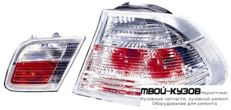 ФОНАРЬ ЗАДНИЙ ВНЕШНИЙ+ВНУТР ЛЕВАЯ + ПРАВАЯ (КОМПЛЕКТ) ТЮНИНГ ПРОЗРАЧНЫЙ ХРУСТАЛ (DEPO) для BMW E46 КУПЕ (10.1998 - 03.2003) (2003-2006)