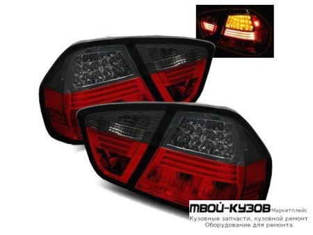 ФОНАРЬ ЗАДНИЙ ВНЕШНИЙ+ВНУТР ЛЕВАЯ + ПРАВАЯ (КОМПЛЕКТ) ТЮНИНГ (СЕДАН) ПРОЗРАЧНЫЙ С ДИОД УКАЗАТЕЛЬ ПОВОРОТА (SONAR) ТОНИР ВНУТРИ КРАСНЫЙ-ТОНИР для BMW E90 СЕДАН / E91 УНИВЕРСАЛ (3 SERIES) (2004-)