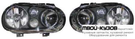 ФАРА ЛЕВАЯ + ПРАВАЯ (КОМПЛЕКТ) С ПРОТИВОТУМ ТЮНИНГ (DEPO) ВНУТРИ ЧЁРНЫЙ для Volkswagen GOLF IV (10.1997-)