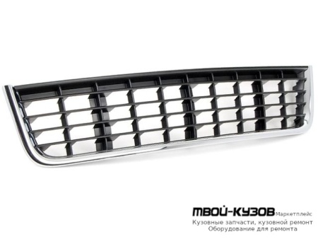 РЕШЕТКА БАМПЕРА ПЕРЕДНИЙ ЦЕНТРАЛ ХРОМ-ЧЁРНЫЙ (ТАЙВАНЬ) для Audi A4 (02.2001 - 2004)