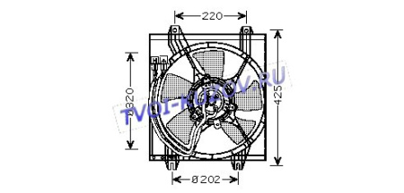 ВЕНТИЛЯТОР+ДИФФ. КОНДИЦ. A(2 КОЛОДКИ+2 КОНТАКТА)  - для MITSUBISHI GALANT
