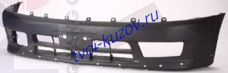 LANCER БАМПЕР передний без отверстий под противотуманки с ОТВ под СПОЙЛЕР черного цвета