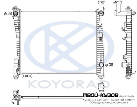 РАДИАТОР ОХЛАЖДЕНИЯ AT (бензин) (KOYO) для Jeep GRAND CHEROKEE (2010-)