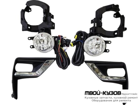 ФАРА ПРОТИВОТУМАННАЯ ЛЕВАЯ + ПРАВАЯ (КОМПЛЕКТ) С РЕШЕТК БАМПЕРА , ПРОВОДК И КНОПКОЙ для Toyota LANDCRUISER PRADO 150 (2017-)