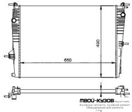 РАДИАТОР ОХЛАЖДЕНИЯ MT (см.каталог) для Renault FLUENCE (2010-), Renault KANGOO (2008-2013), Renault MEGANE (2008-)