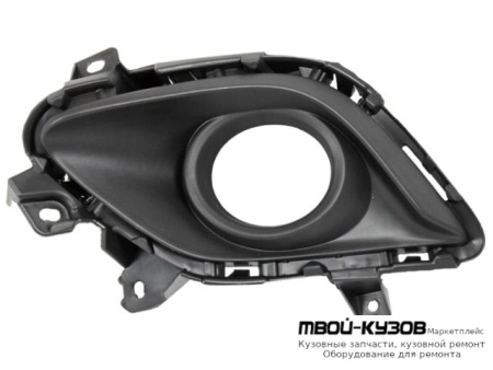 РЕШЕТКА БАМПЕРА ПЕРЕДНИЙ ЛЕВАЯ СТОРОНА С ОТВЕРСТИЯМИ ПОД ПРОТИВОТУМАННЫЕ ФАРЫ (КИТАЙ) для Mazda 3 (2013-)