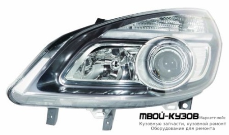 ФАРА ЛЕВАЯ СТОРОНА ПОД КОРРЕКТОР ВНУТРИ (DEPO) ЧЁРНЫЙ для Renault SCENIC (06.2003 - 2012)